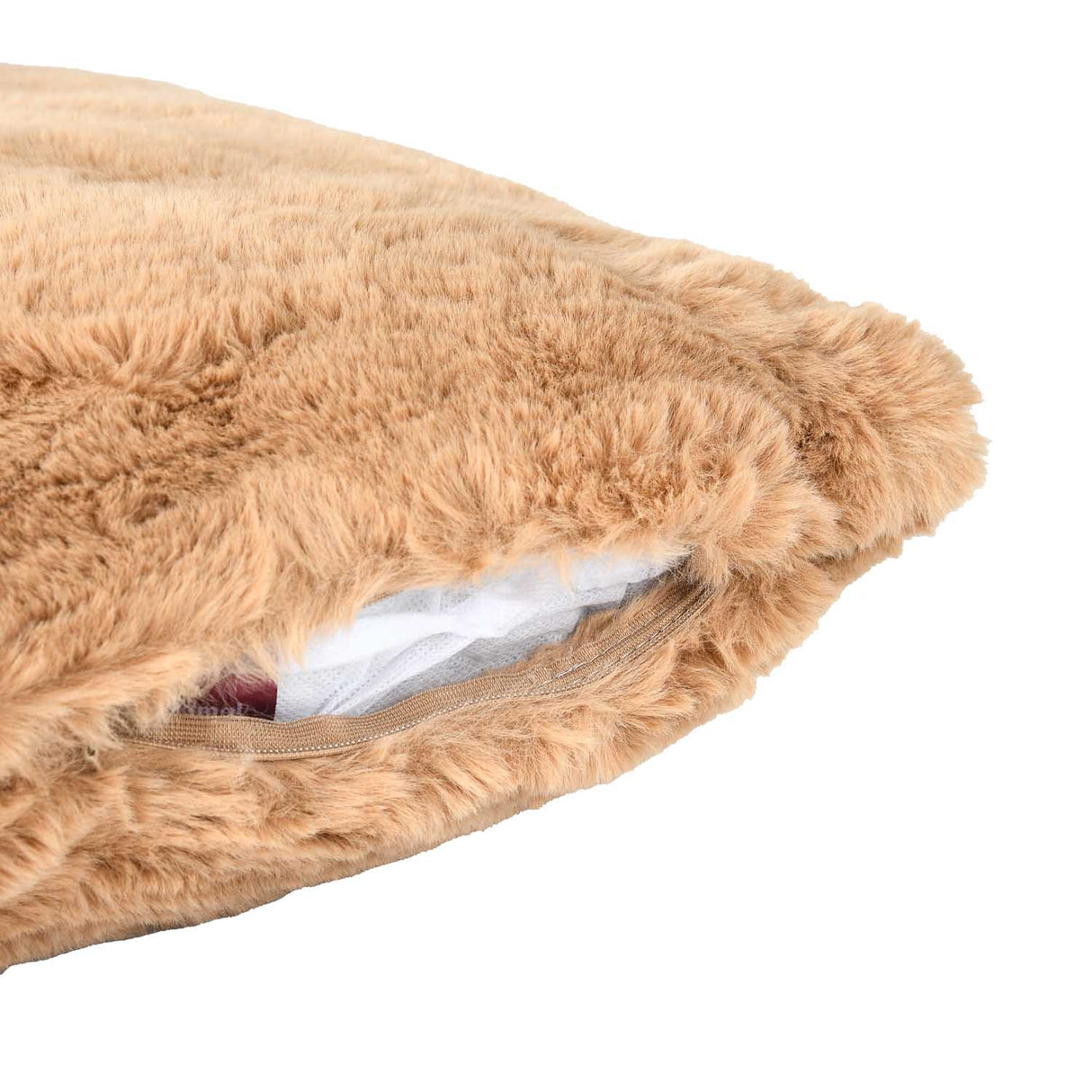 Faux Fur Decorative Filled Cushion- Brown