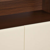 Benny 2 Door Shoe Cabinet- Legno Oak Dark & Ivory