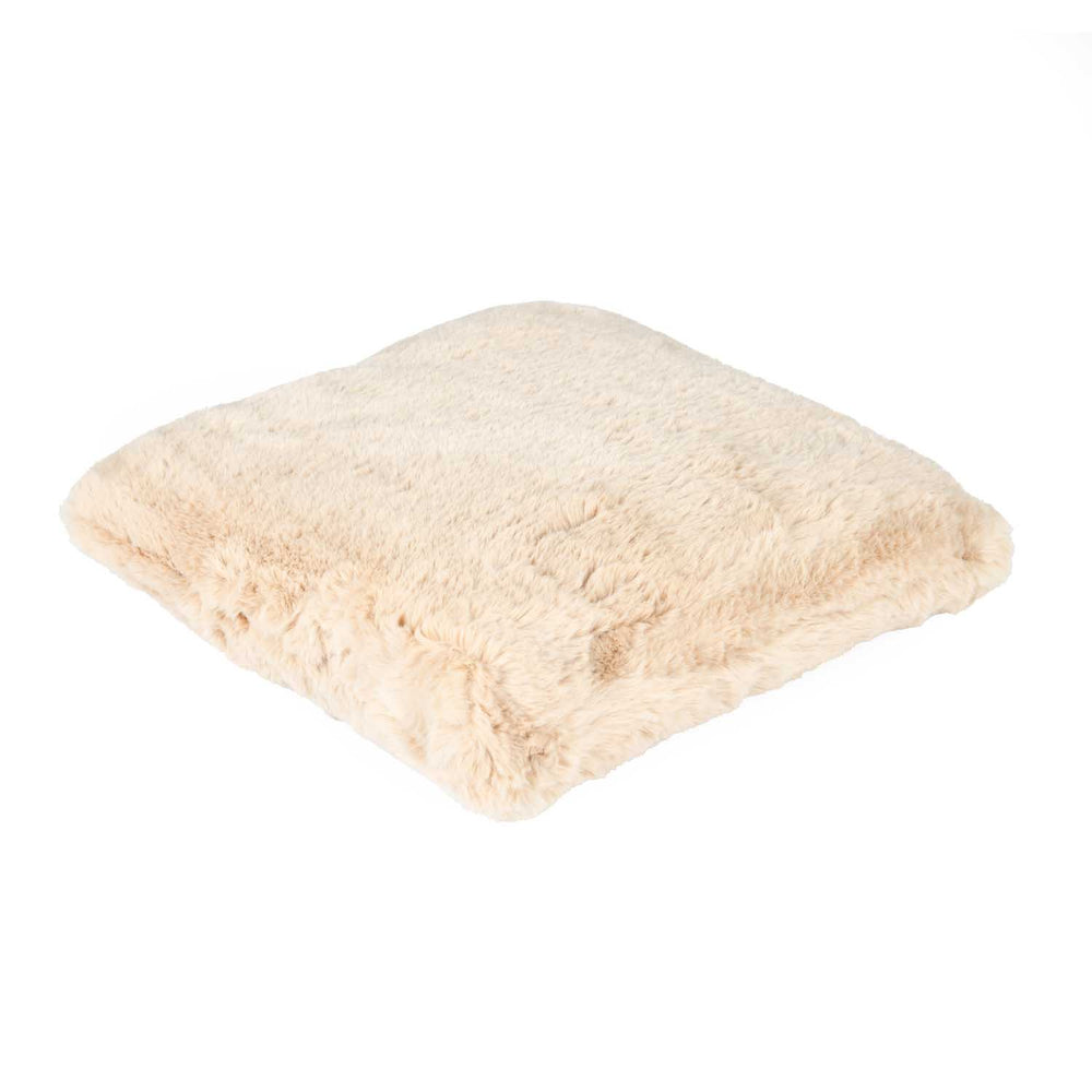 Faux Fur Decorative Filled Cushion- Beige