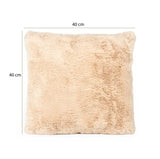 Faux Fur Decorative Filled Cushion- Beige