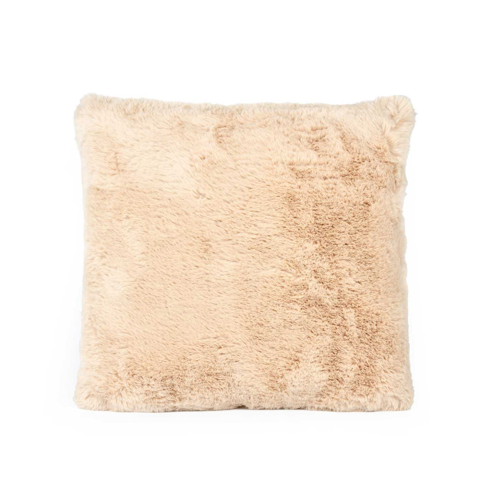 Faux Fur Decorative Filled Cushion- Beige