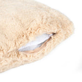 Faux Fur Decorative Filled Cushion- Beige