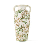 Floral Ceramic Vase with Ears Large- Green