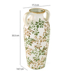 Floral Ceramic Vase with Ears Large- Green