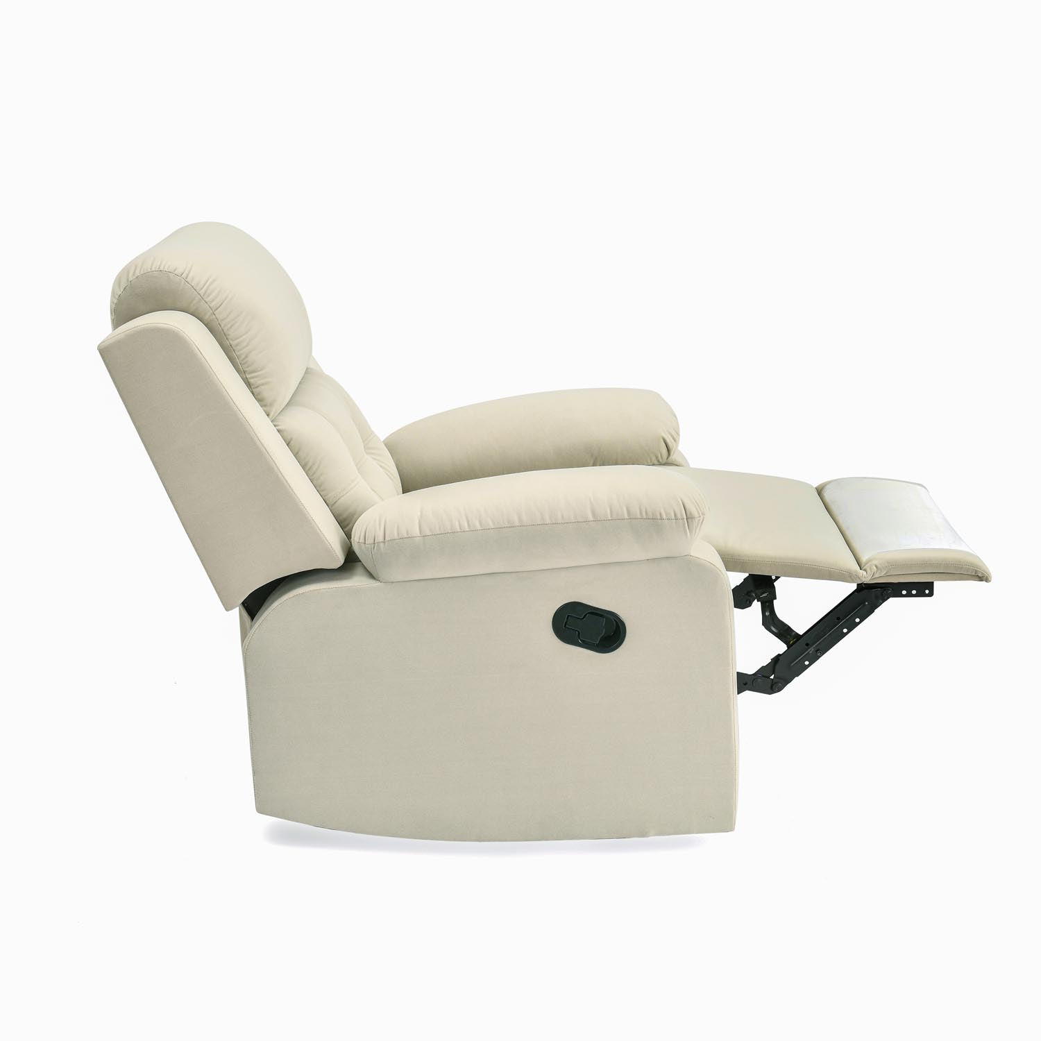 Derik 1 Seater Manual Recliner Sofa- Beige