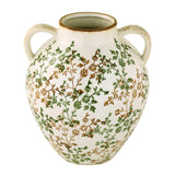 Floral Oval Vase with Ears- Green