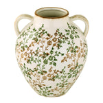 Floral Oval Vase with Ears- Green
