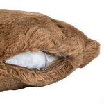 Faux Fur Decorative Filled Cushion- Brown