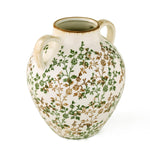 Floral Oval Vase with Ears- Green