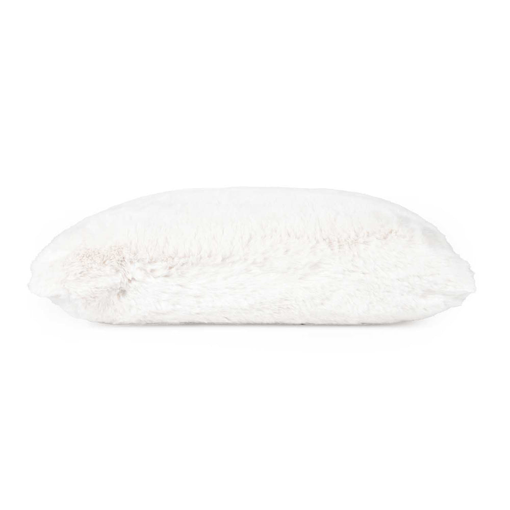 Faux Fur Decorative Filled Cushion- White