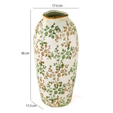 Floral Droplet Ceramic Vase Large- Green