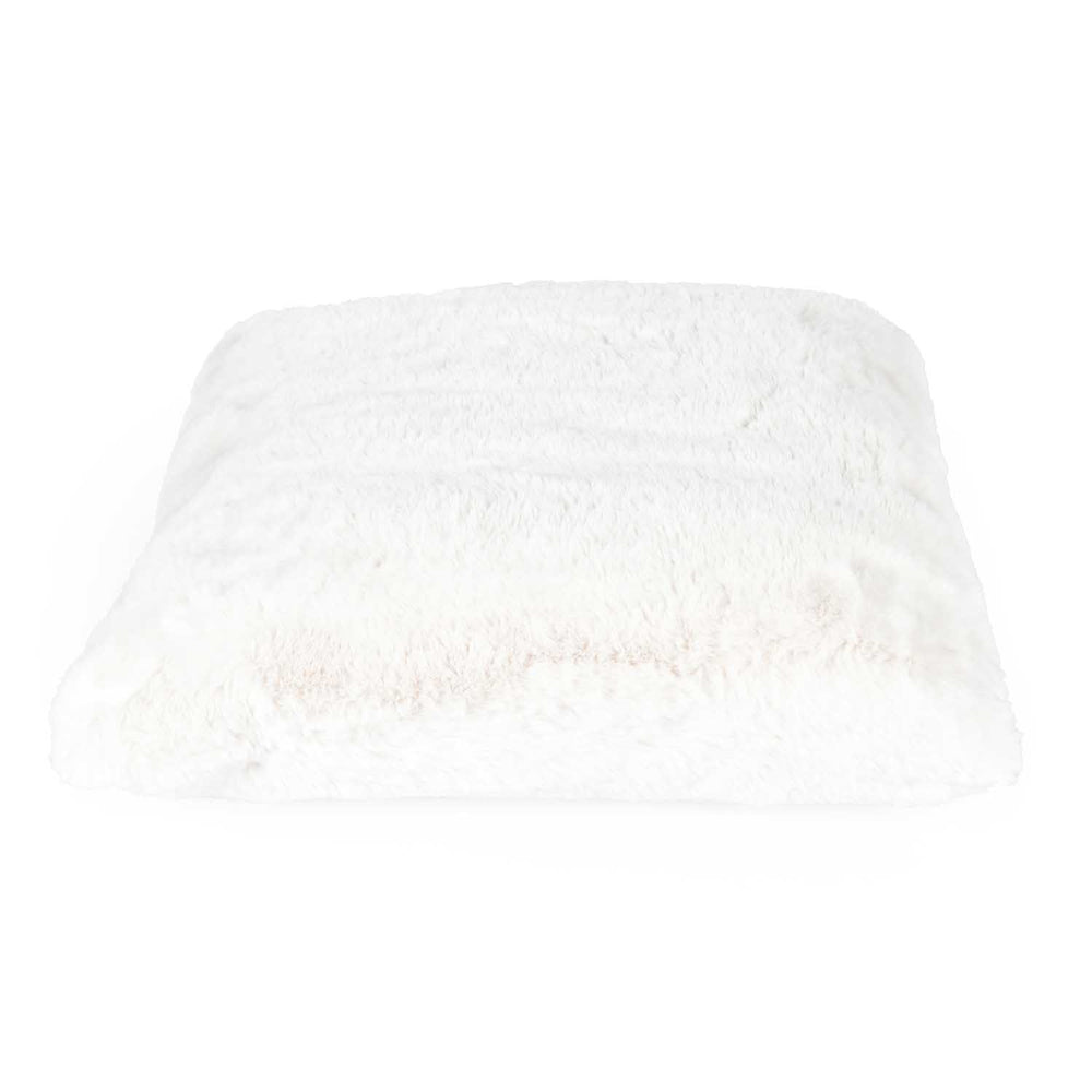 Faux Fur Decorative Filled Cushion- White