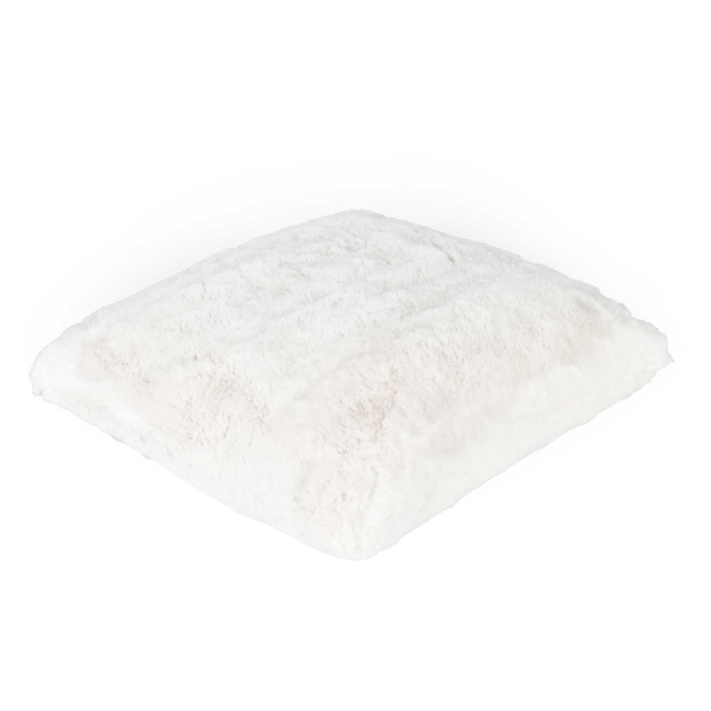Faux Fur Decorative Filled Cushion- White