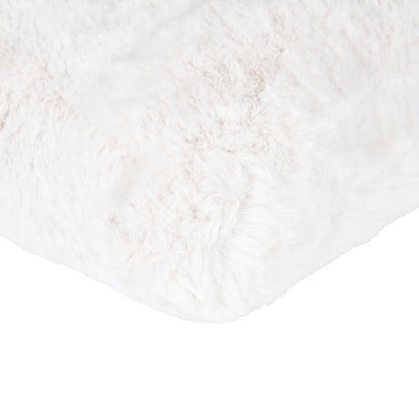 Faux Fur Decorative Filled Cushion Large- White