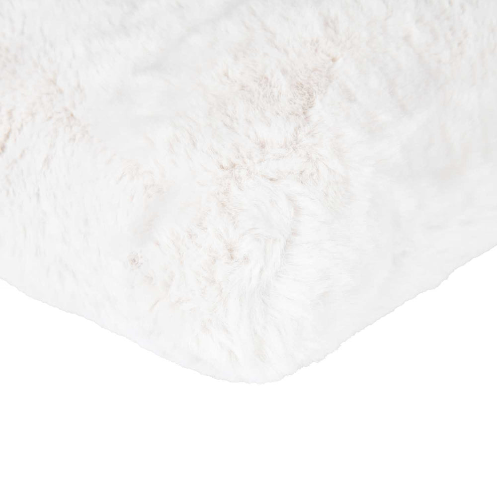 Faux Fur Decorative Filled Cushion Large- White