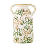 Floral Ceramic Vase with Ears Small- Green