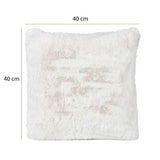 Faux Fur Decorative Filled Cushion- White