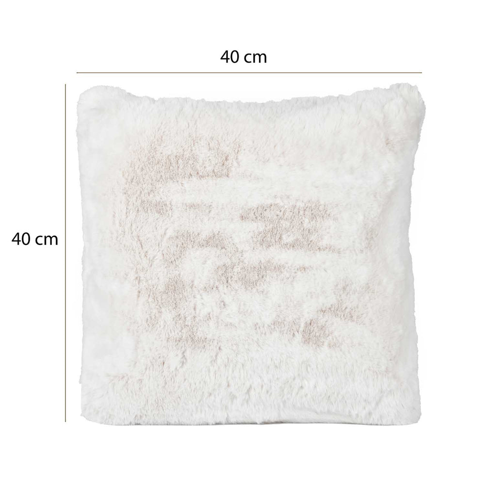 Faux Fur Decorative Filled Cushion- White