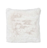Faux Fur Decorative Filled Cushion- White