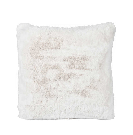 Faux Fur Decorative Filled Cushion- White