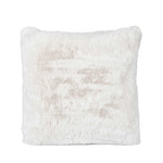 Faux Fur Decorative Filled Cushion- White