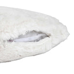 Faux Fur Decorative Filled Cushion- White