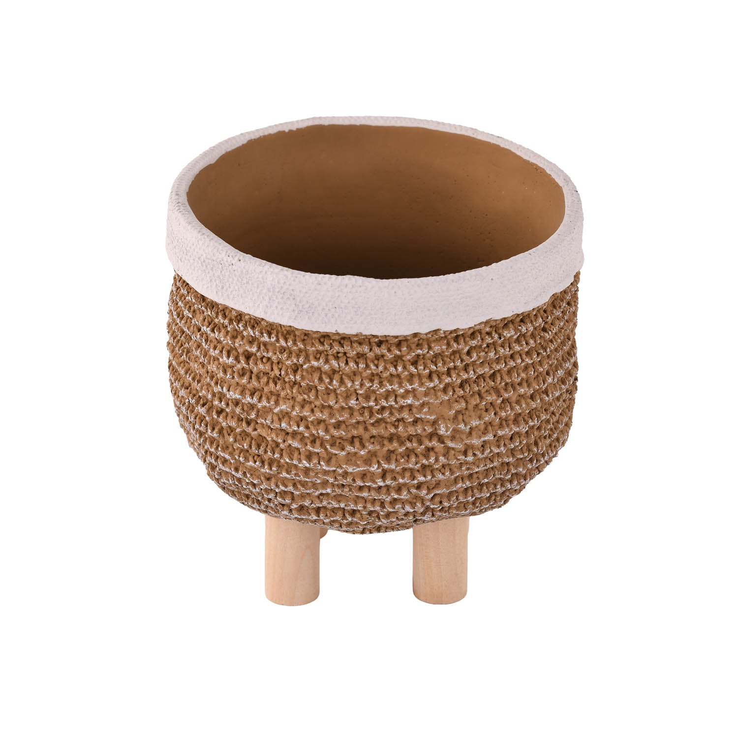 Gunny Sack Trileg Planter- Brown