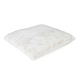 Faux Fur Decorative Filled Cushion Large- White
