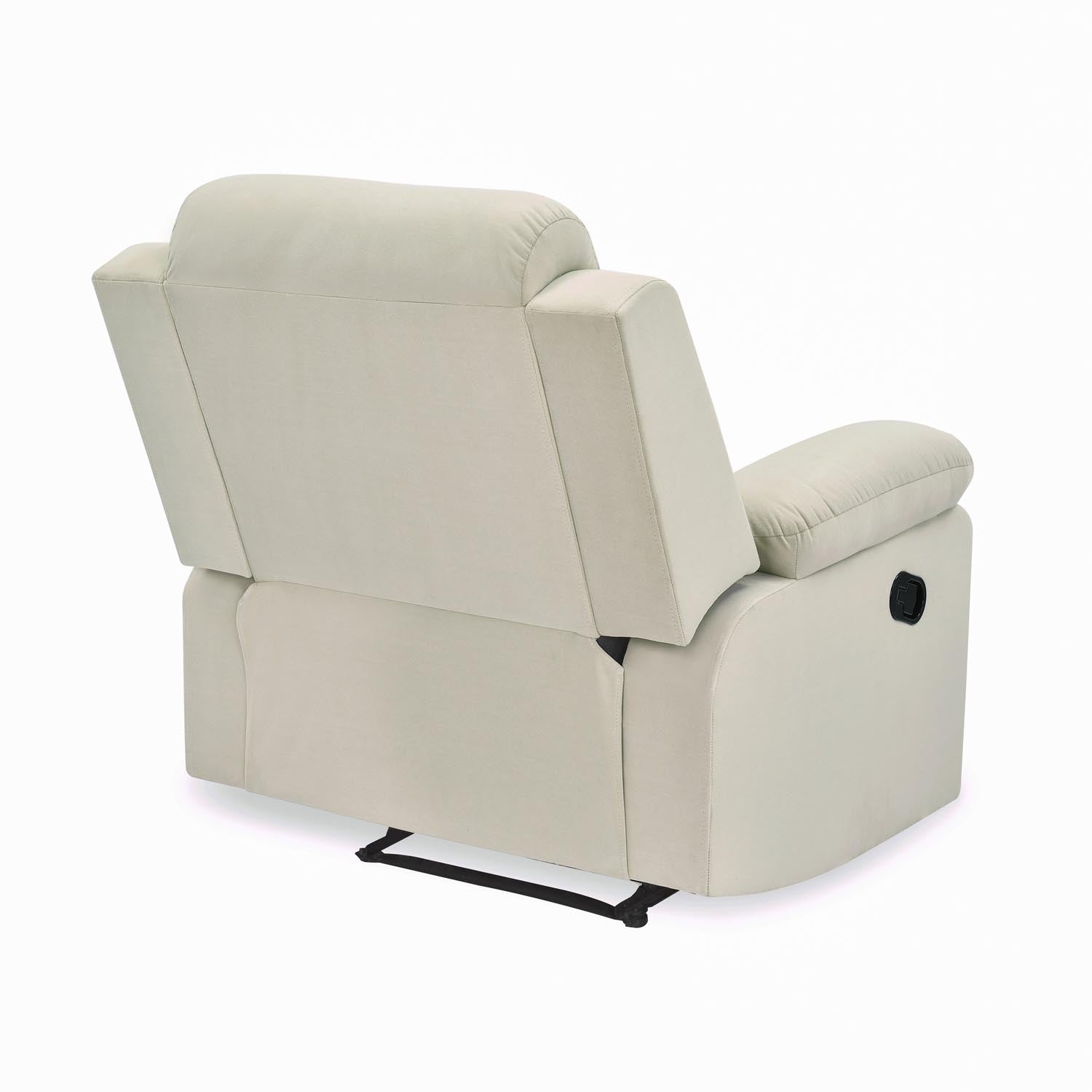 Derik 1 Seater Manual Recliner Sofa- Beige