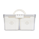 Rectangular 4 Compartment Storage Cannister- Cream