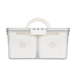 Rectangular 4 Compartment Storage Cannister- Cream