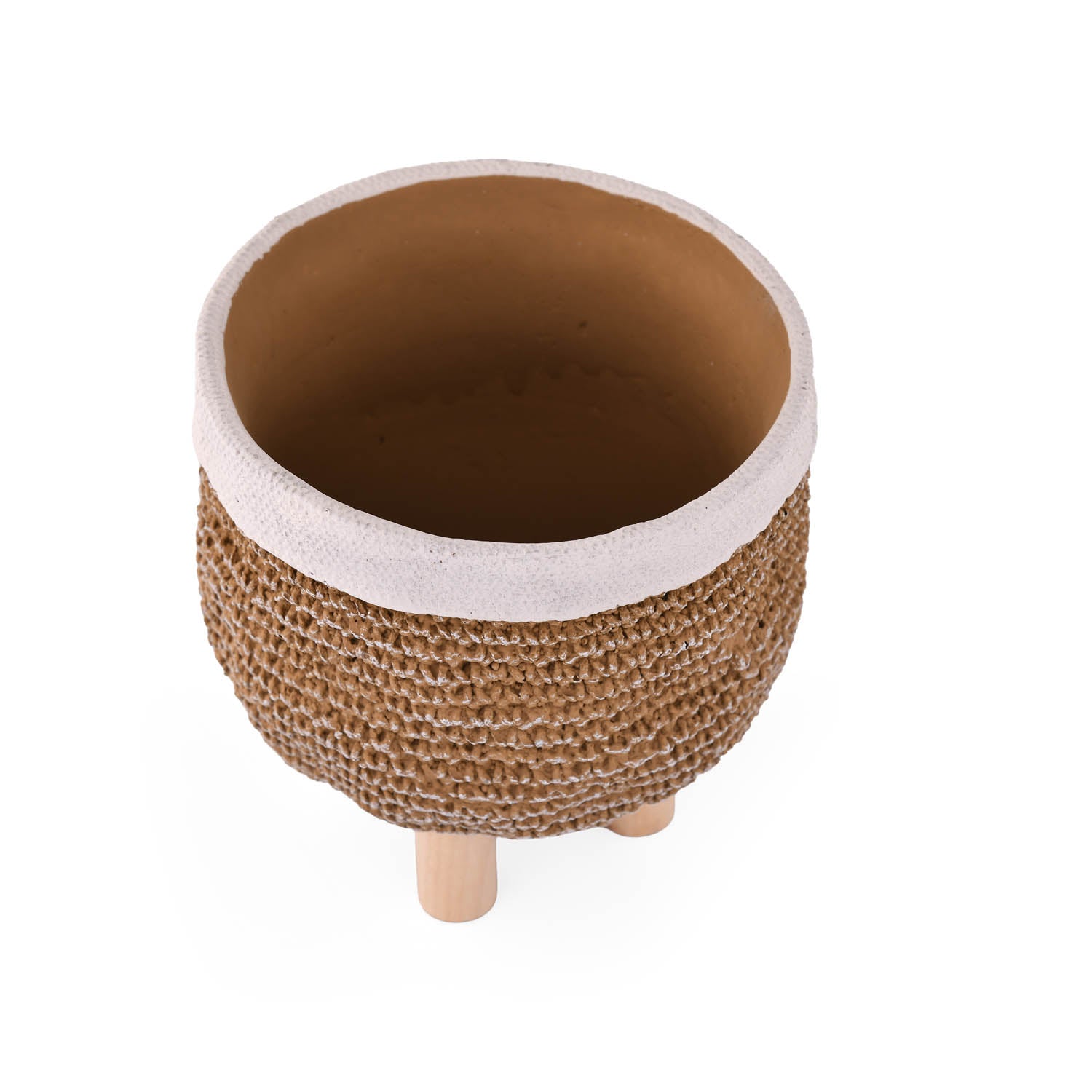 Gunny Sack Trileg Planter- Brown