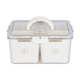 Rectangular 4 Compartment Storage Cannister- Cream