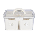Rectangular 4 Compartment Storage Cannister- Cream