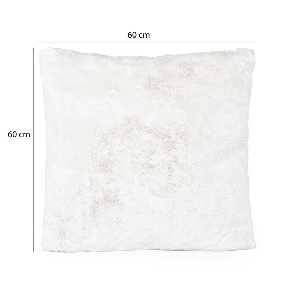 Faux Fur Decorative Filled Cushion Large- White