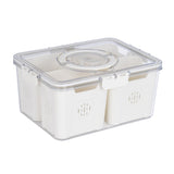 Rectangular 4 Compartment Storage Cannister- Cream