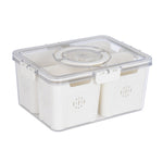 Rectangular 4 Compartment Storage Cannister- Cream