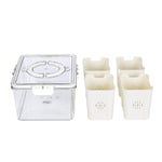 Rectangular 4 Compartment Storage Cannister- Cream