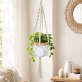 Macrame Hanging Planter- White