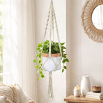Macrame Hanging Planter- White