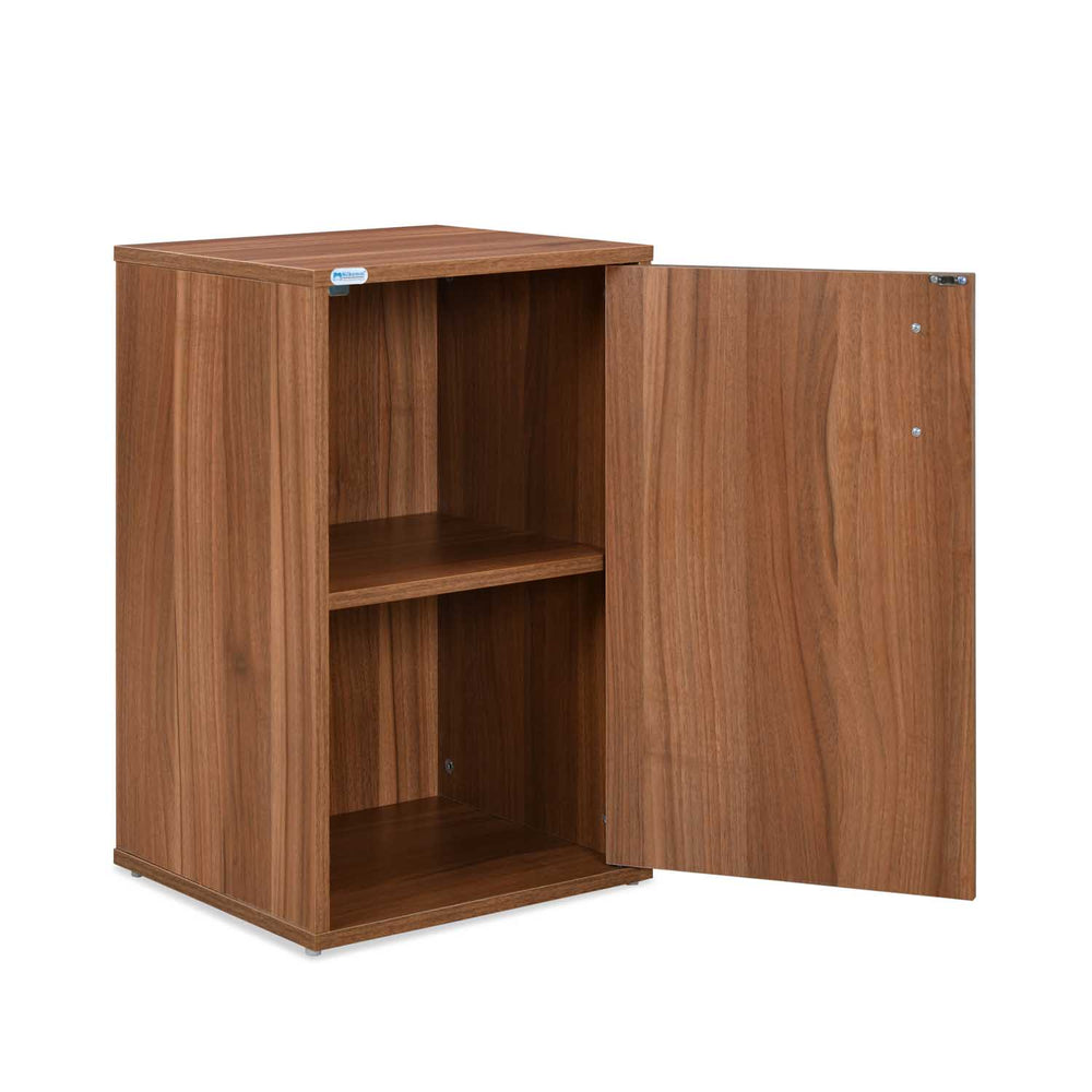Magnus 3 Door Shoe Cabinet with Small Storage Tower- Lyon Walnut
