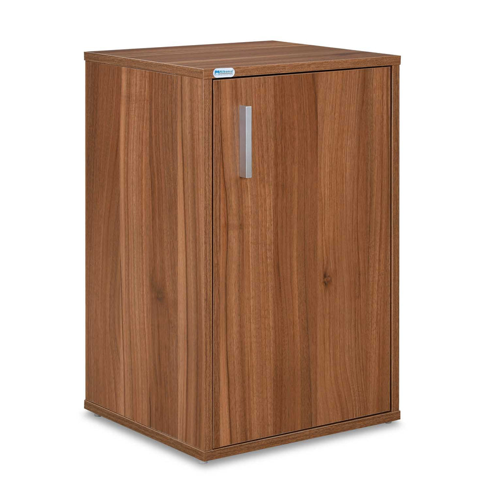 Magnus 2 Door Shoe Cabinet with Small Storage Tower- Lyon Walnut