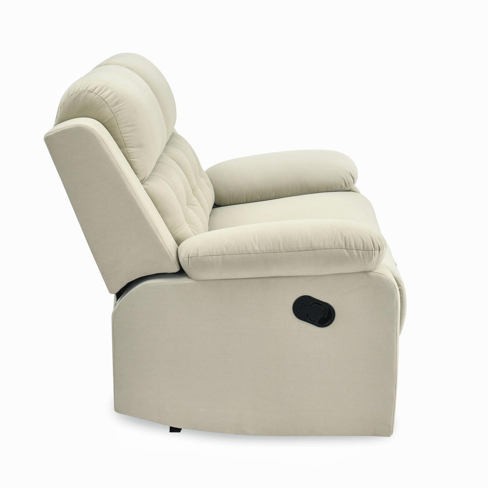 Derik 2 Seater Manual Recliner Sofa- Beige