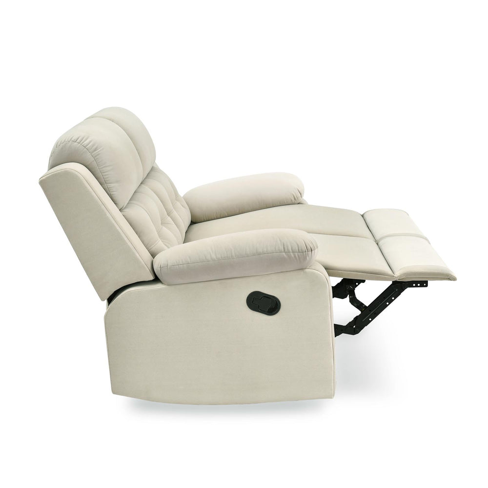 Derik 2 Seater Manual Recliner Sofa- Beige