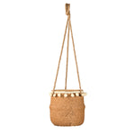 Boho Cement Planter with Tassels- Brown