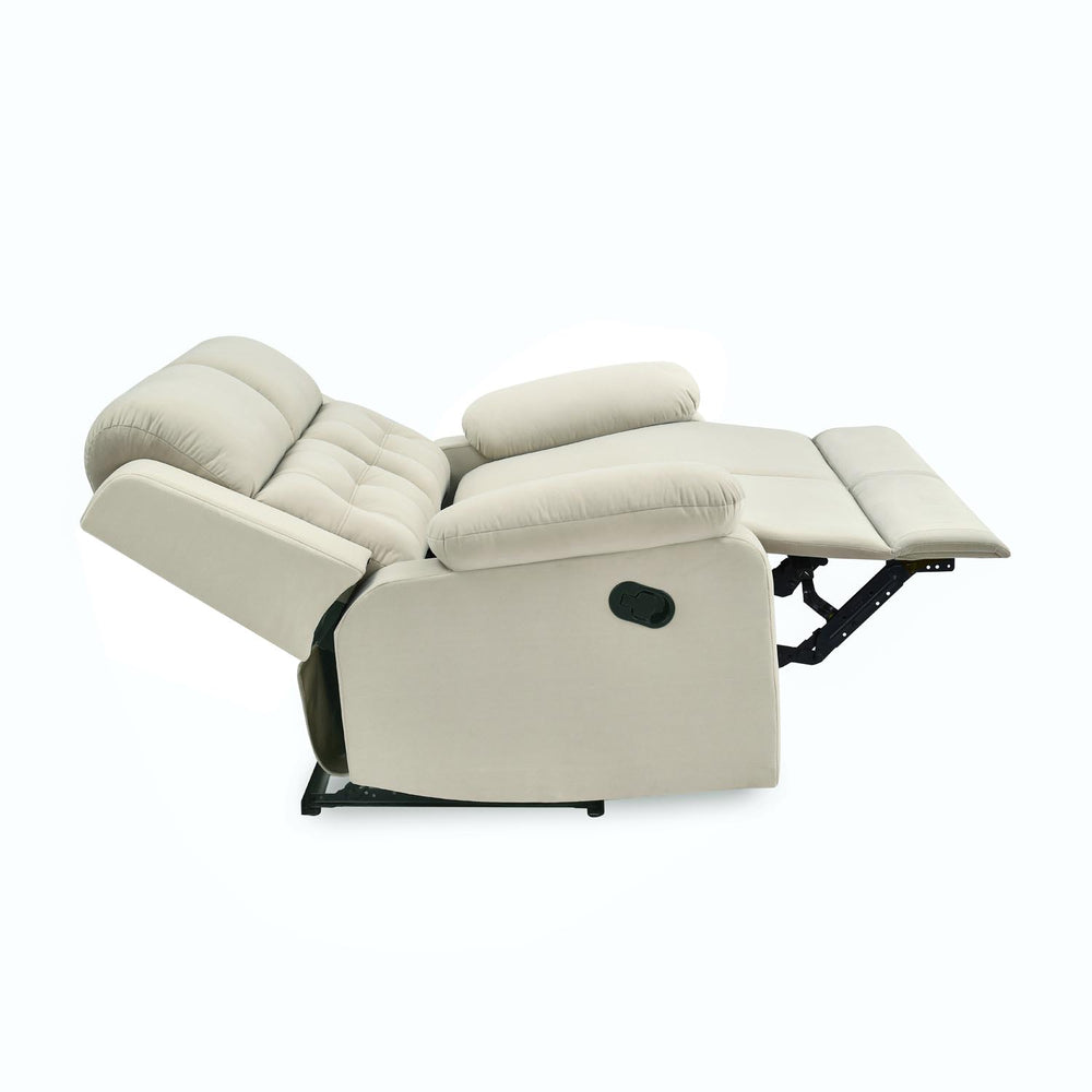 Derik 2 Seater Manual Recliner Sofa- Beige