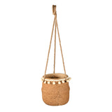 Boho Cement Planter with Tassels- Brown