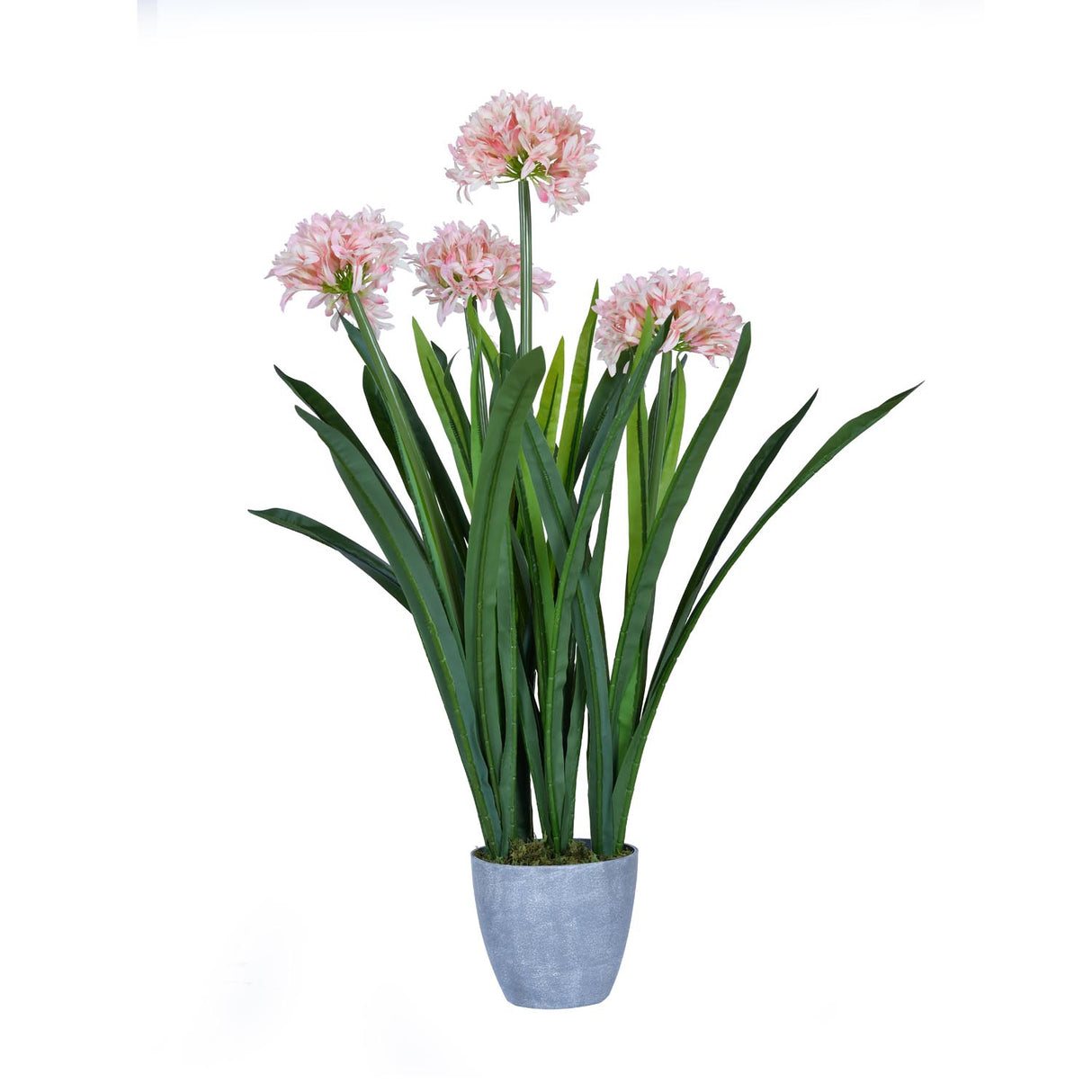 Narcissus Grass Artificial Potted Plant- Pink & Green