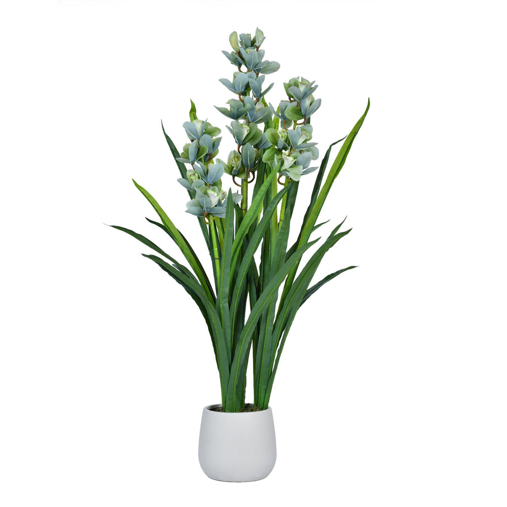 Cymbidium Grass Artificial Potted Plant- Green