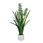 Cymbidium Grass Artificial Potted Plant- Green